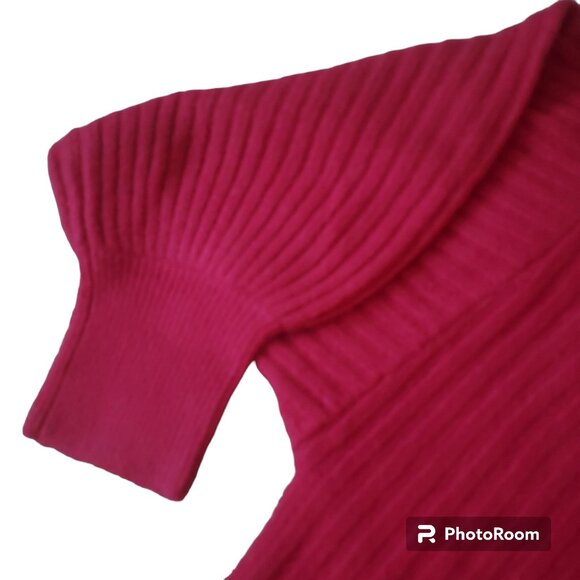 Rachel Parcell Pink Rouge knit Sweater Dress XS hot pink ballon sleeve new - Picture 14 of 16